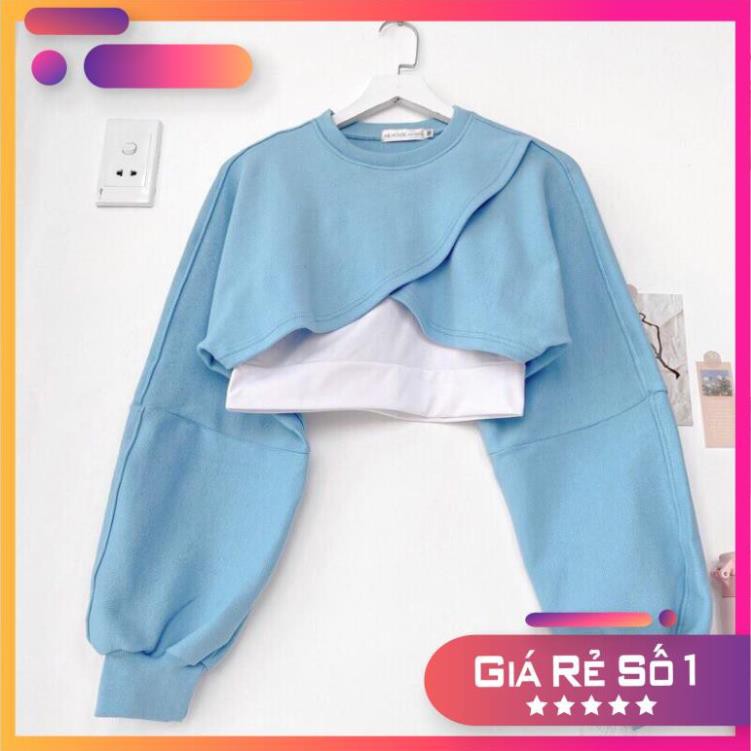Áo Croptop Dáng Rộng Đắp Chéo BEE Ulzzang