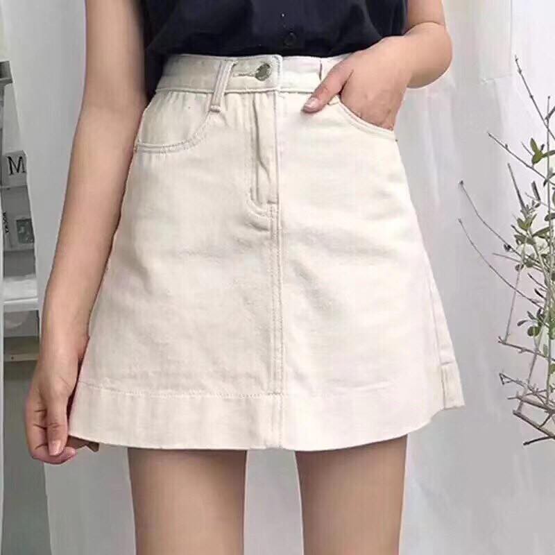 Chân váy bò trơn chữ A