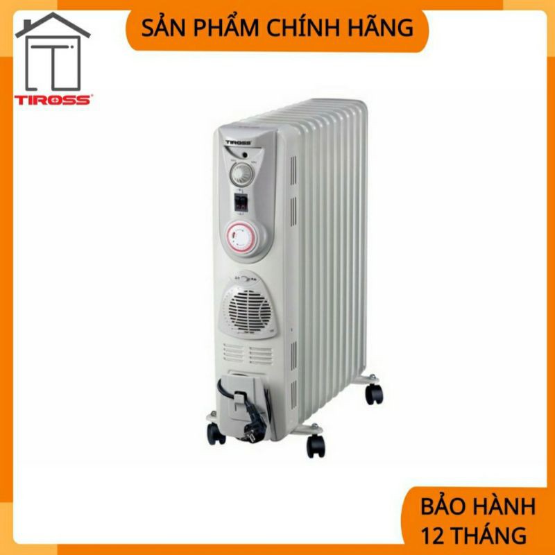 Lò sưởi dầu 13 thanh Tirross TS 926, có hẹn giờ, quạt sưởi, giá phơi, hộp đựng nước tạo ẩm, 2500-2900W TS926