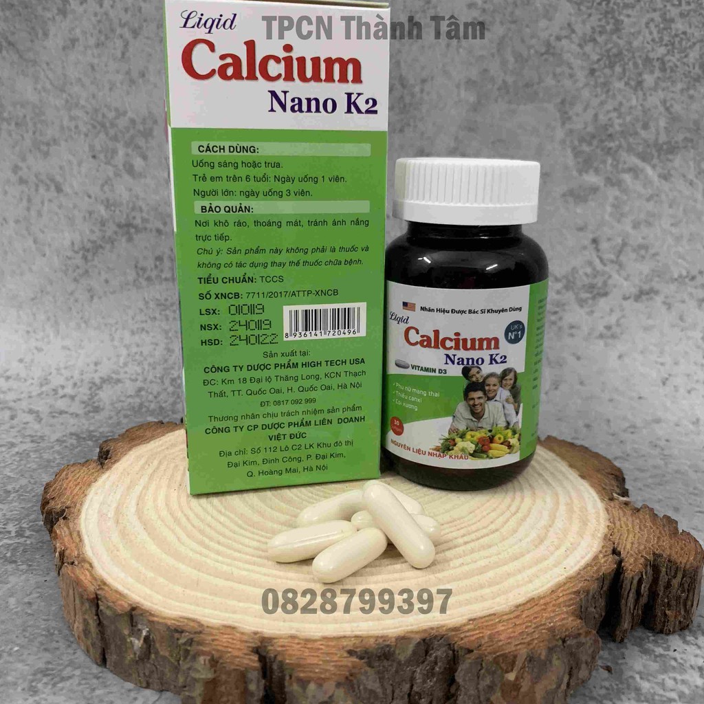 Viên uống bổ sung Calcium Nano K2 bổ sung calci, vitamin D3 ngăn ngừa thiếu hụt canxi - Chai 30 viên | BigBuy360 - bigbuy360.vn