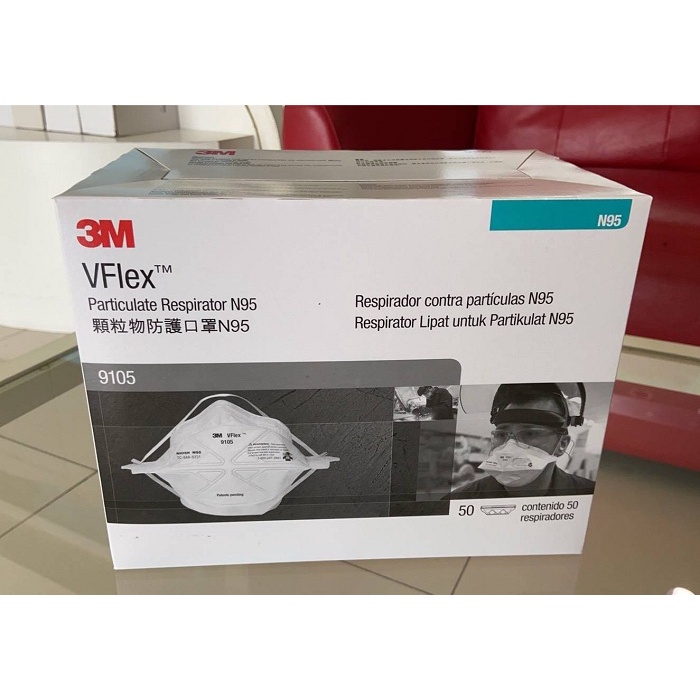 Hộp 50 chiếc khẩu trang chính hãng 3M Mỹ 9105, N95, 8 hộp/thùng