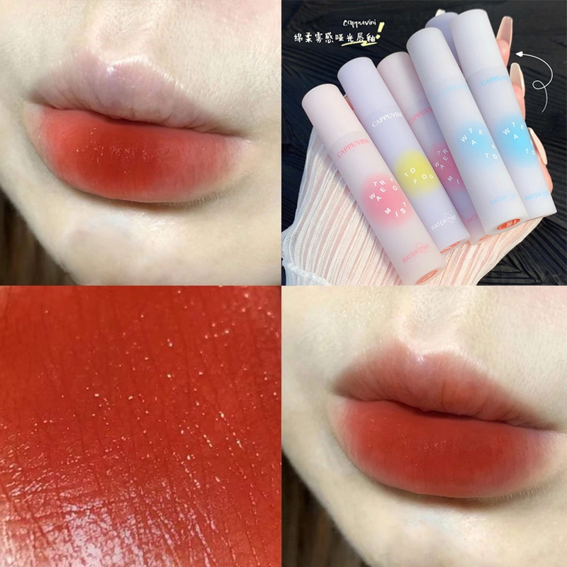 『♥Local•Stock•Cash on Delivery♥』❥Cherrylove❥ Son Kem Lì Kháng Nước Lâu Trôi Màu Sắc Thời Trang Thương Hiệu Cappuvini