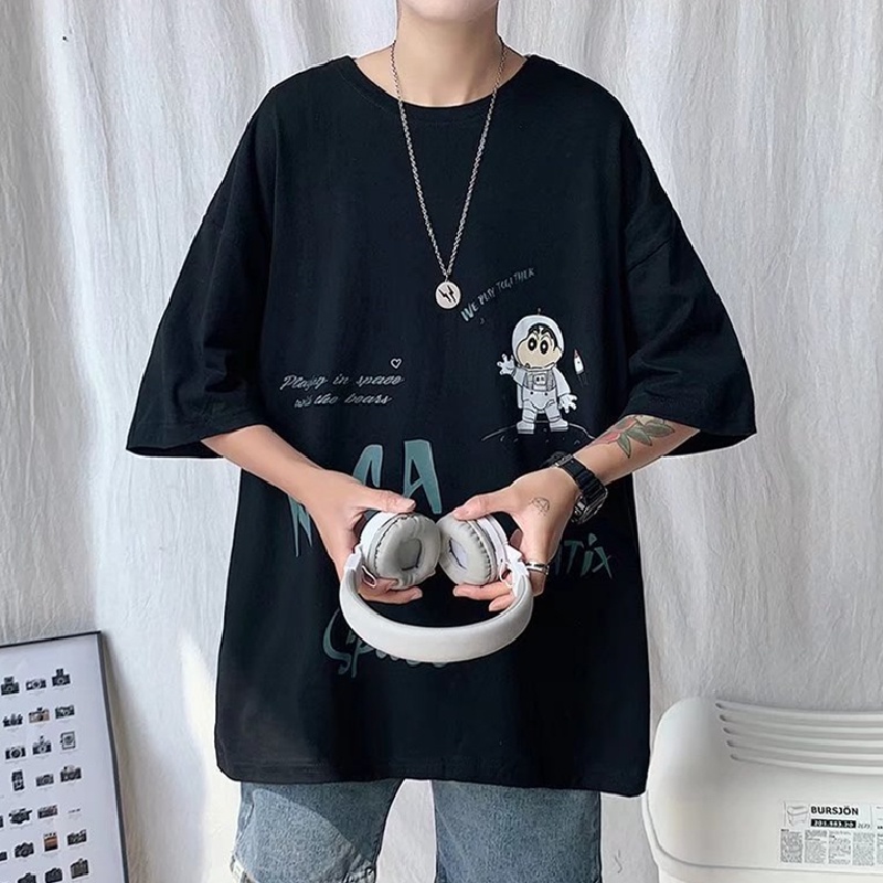 Áo Thun Tay Ngắn Dáng Rộng Cổ Tròn In Chữ size M-8XL Phong Cách Hip Hop Thời Trang Mùa Hè Cho Nam