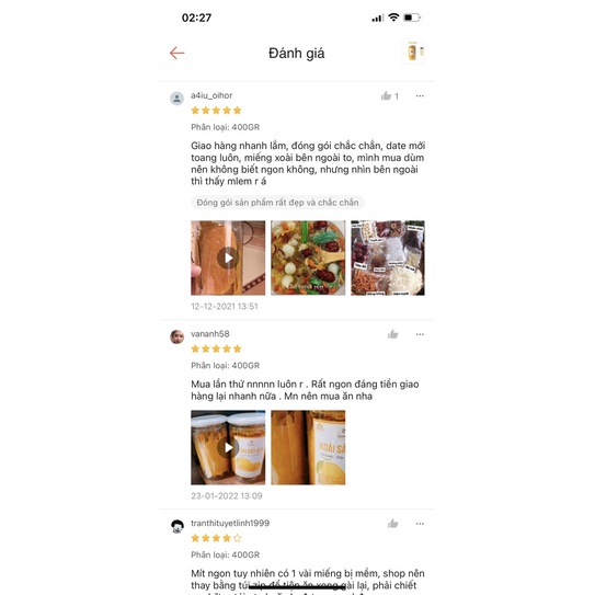 Xoài sấy dẻo không đường 400gr NutiFarm trái cây sấy đặc sản đà lạt
