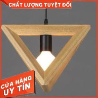 Đèn Thả Tam Giác Gỗ Ba Chiều Trang Trí Độc Đáo - Tặng kèm bóng led edison