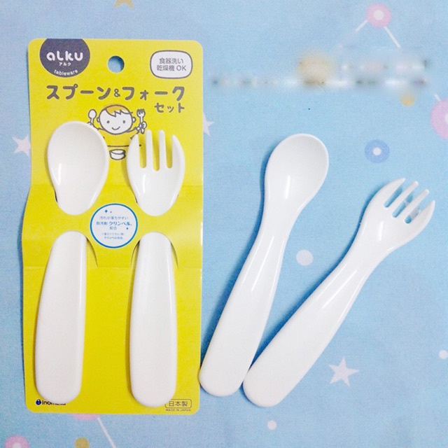 Set thìa dĩa Alku Nhật Bản cho bé tập ăn dặm
