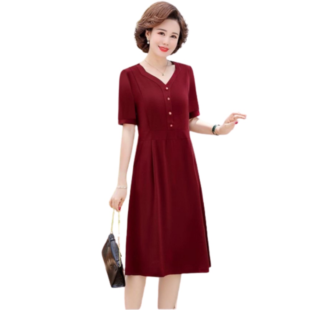 Đầm trung niên dự tiệc, chất lụa voan mịn, ngắn tay , dài phủ gối , thoáng mát , tinh tế rất sang trọng , hoạ tiết lịch