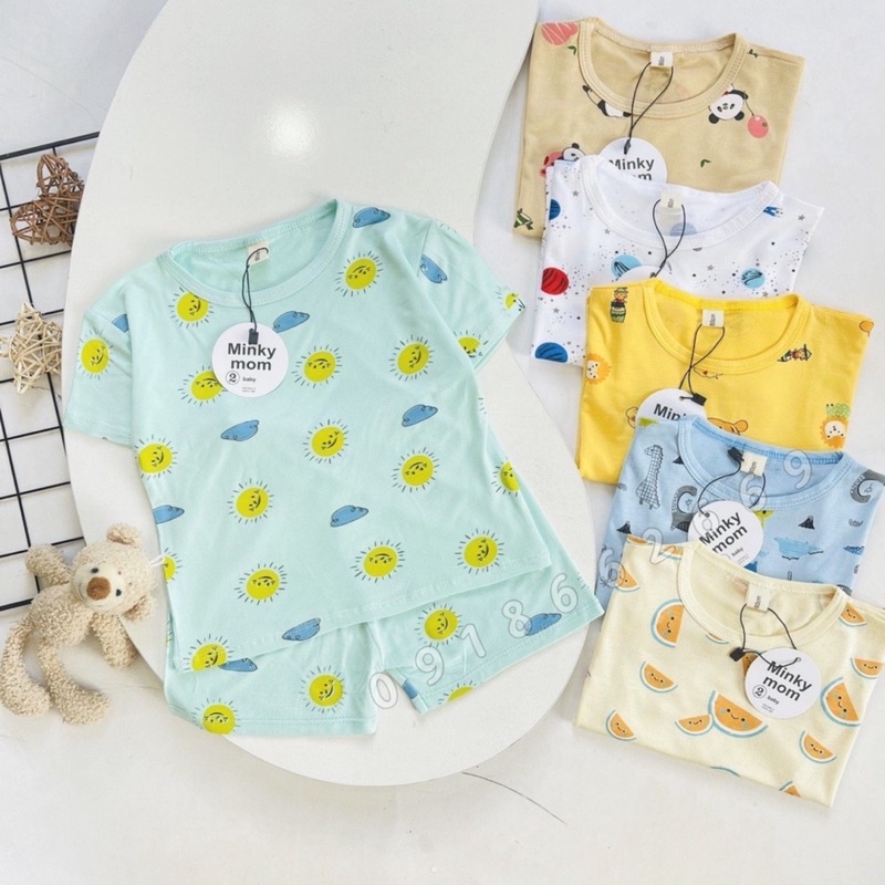 bộ minky mon hoạ tiết bé trai và bé gái