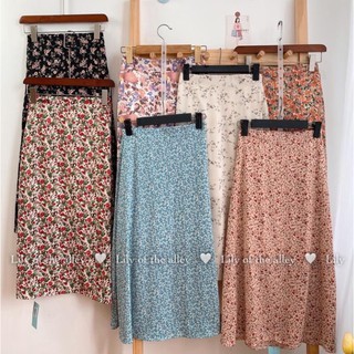 chân váy midi hoa nhí phong cách ulzzang Hàn Quốc