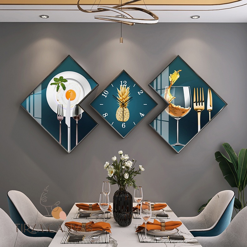 Tranh Bộ Đồng Hồ Treo Tường Kim Trôi Sang Trong Đồng Hồ Treo Tường Phòng Khách, Phòng Ăn, Phòng Ngủ....