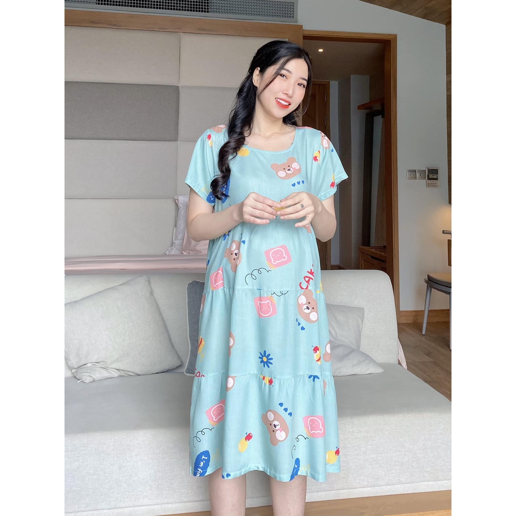 EVERMOM | Đầm bầu và sau sinh tôn 2 da thái babydoll mặc nhà siêu mềm mát