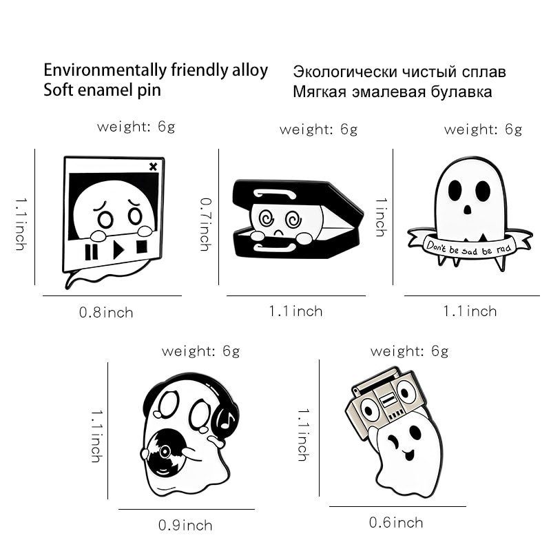 Ghim cài áo hình hồn ma dễ thương cho nữ