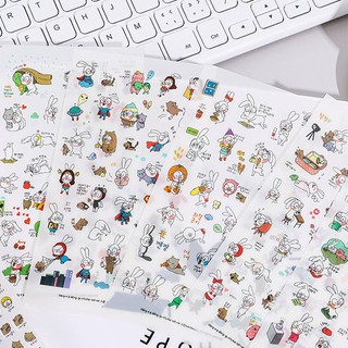 Set 6 Sticker Thỏ Đen Trắng