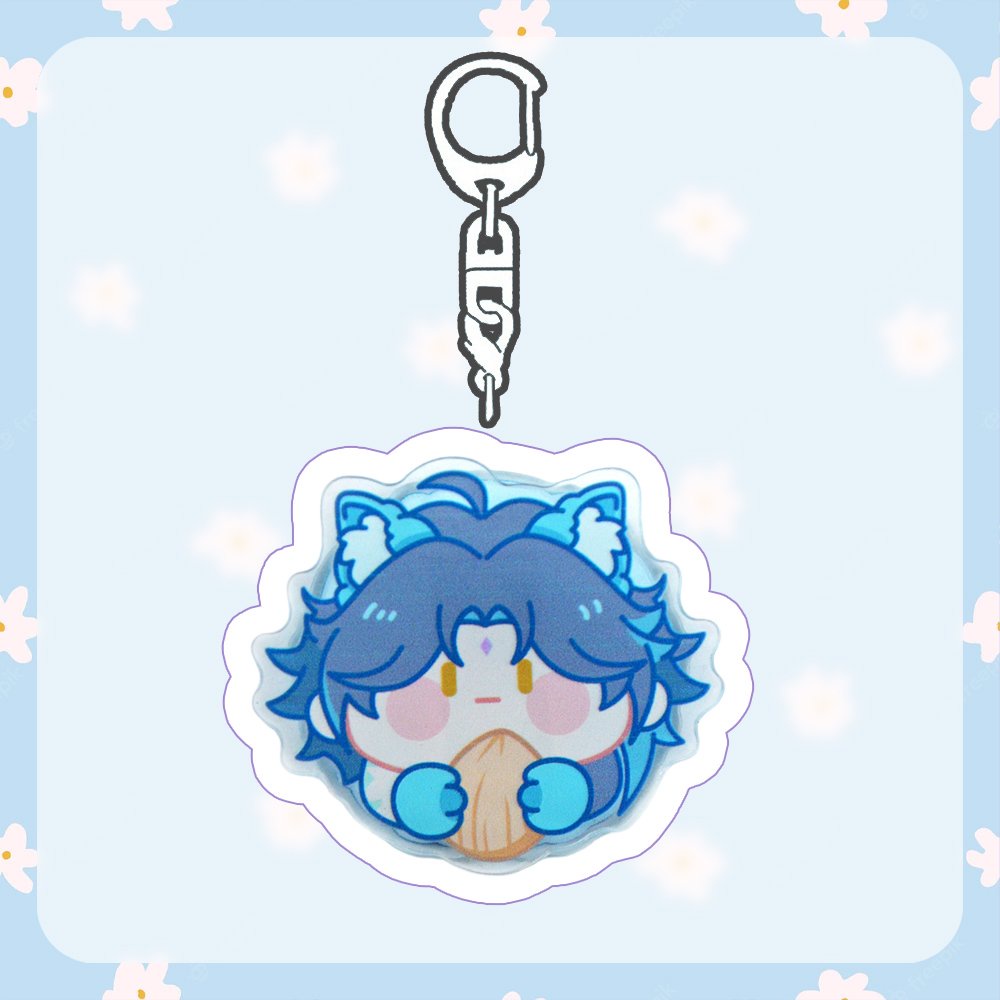 Móc khóa mini GENSHIN IMPACT ver MẶT BỰ mica trong acrylic anime chibi xinh xắn độc đáo mica trong acrylic