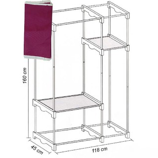 Bao Áo Tủ Vải Thanh Long TVAI03 ( 118 x 45 x 160 cm) Không Có Khung Sắt | Bao Áo Thay Thế Bao Áo Tủ Cũ Hư Hỏng