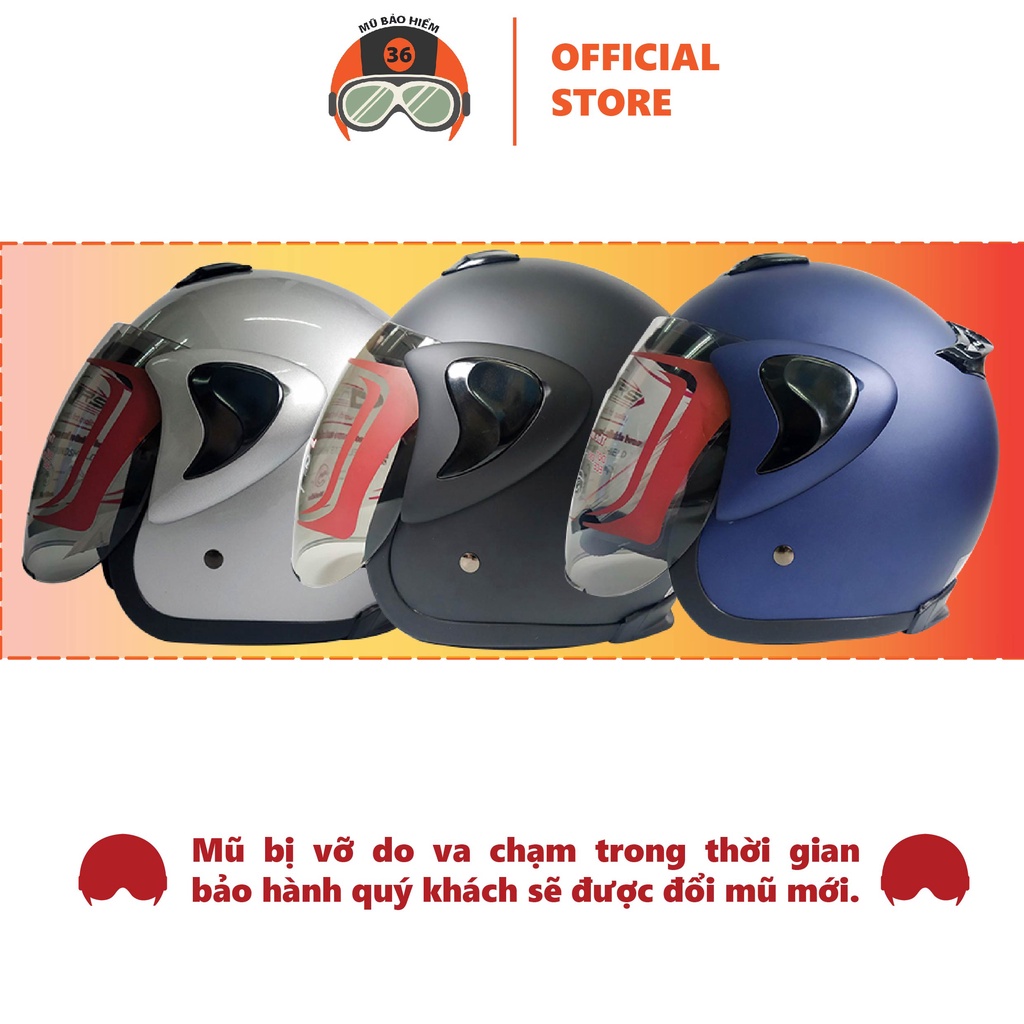 Mũ bảo hiểm ba phần tư GRS A370K - dành cho người có vòng đầu hơi lớn hoặc lớn (nhiều màu)