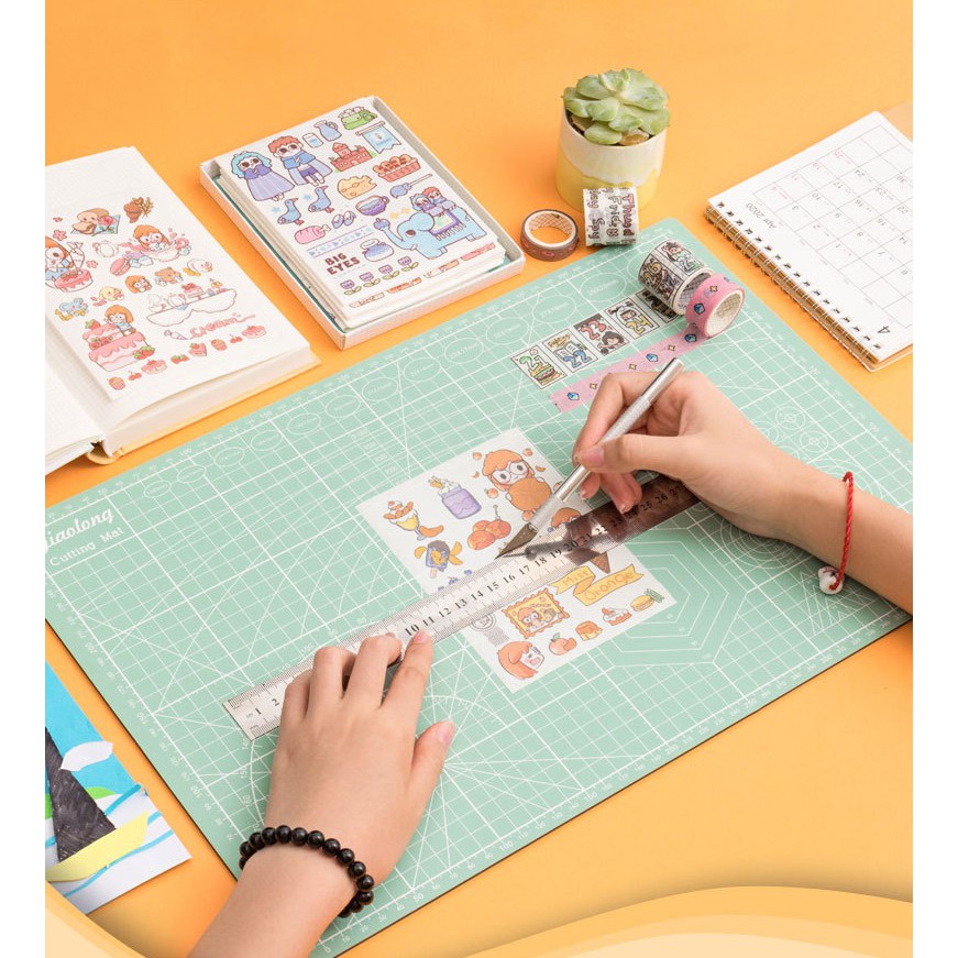 Bảng cắt kỹ thuật tự liền 2 Mặt - Cutting Mat -  Dùng Cắt washi , Sticker , giấy