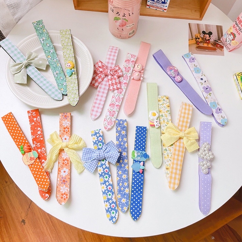 Set 3 dán tóc cho bé gấp gọn, miếng dán tóc mái tiện lợi, băng đô dán, dính tóc mái bé gái nhiều màu sắc dễ thương.