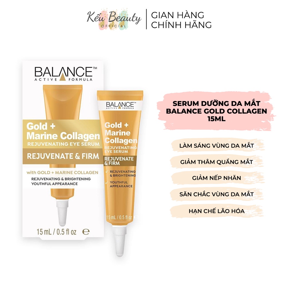 Serum Tái Tạo Và Dưỡng Da Mắt Balance Active Formula Gold Collagen Rejuvenating eye 15ml