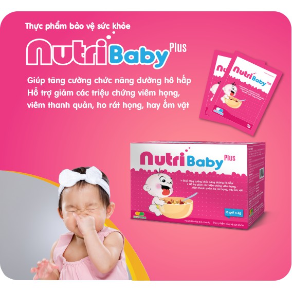 Cốm nutri Baby plus - Hỗ trợ tăng cường sức đề kháng cho trẻ em hay bị vim đường hô hấp trên 20 gói