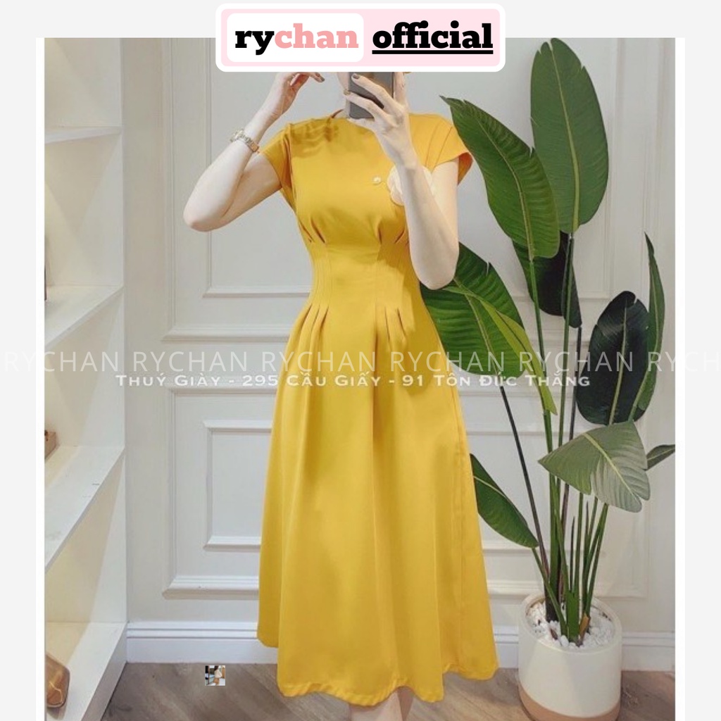 Đầm Xòe Trơn Chít Eo Sang Trọng 3 Màu [ẢNH THẬT CUỐI] - DX732