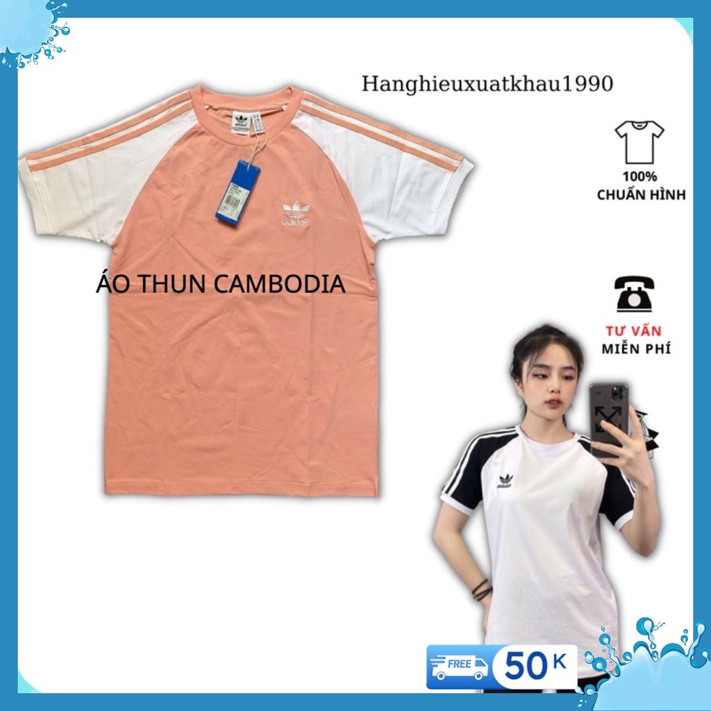Áo thun adidas unisex nam nữ ngắn tay không cổ cao cấp