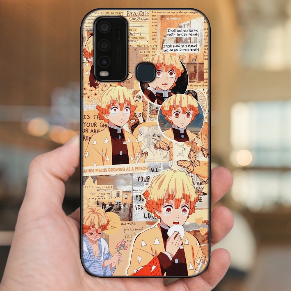 Ốp lưng Vivo Y30, Y50 viền đen in hình Zenitsu Kimetsu no Yaiba
