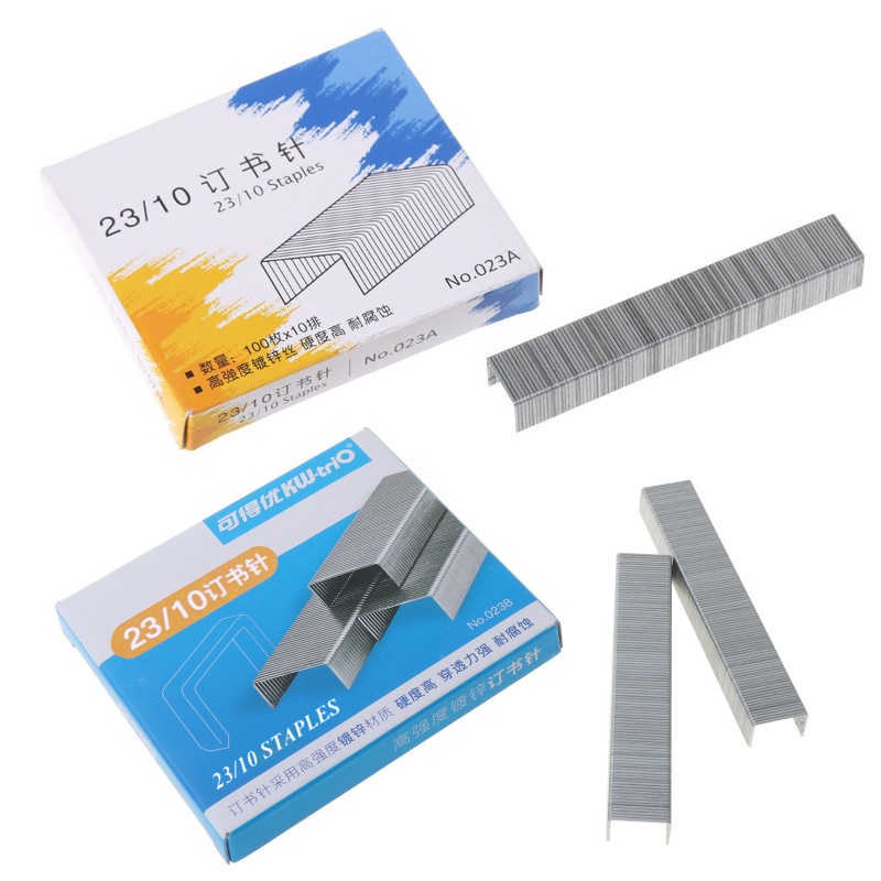 Hộp 1000 Ghim Bấm Bằng Kim Loại 23 / 10 Chịu Được Sức Nặng Tiện Dụng Cho Văn Phòng / Trường Học