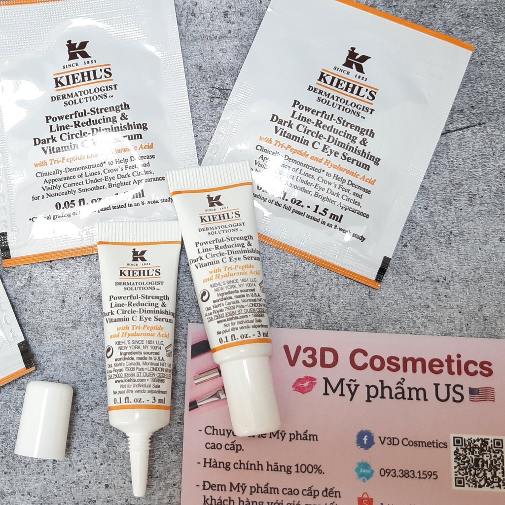 Dưỡng mắt KIEHL'S - Powerful Strength Line Reducing & Dark Circle-Diminishing Vitamin C Eye Serum