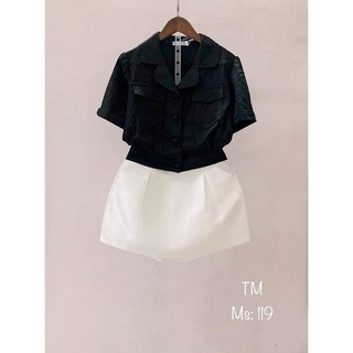 Áo cổ vest croptop hottrend