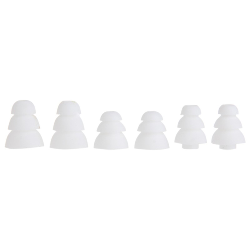 Set 3 cặp nút silicon 3 lớp thay thế cho tai nghe nhét tai cỡ S / M / L tiện dụng