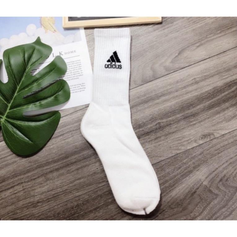 Tất ADIDAS cổ cao [ Hàng dày xuất khẩu ] Vớ thể thao dệt kim cao cấp 95% Coton hạn chế mùi hôi và thông thoáng