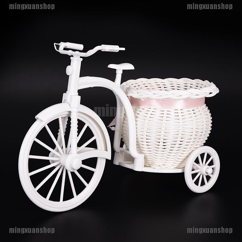 Giỏ Hoa Hình Xe Đạp Màu Trắng Bằng Nhựa 2017