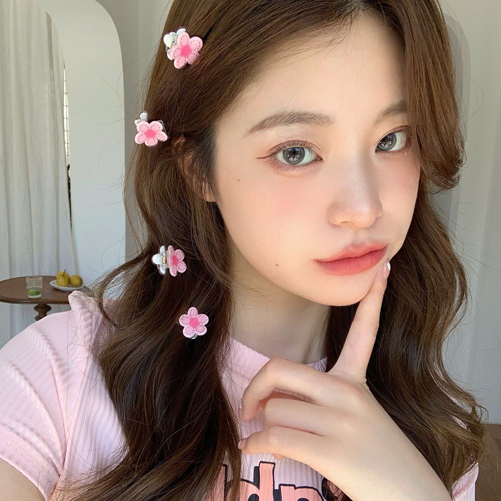 Set 4 Kẹp Tóc Hình Hoa Anh Đào Nhiều Màu Sắc Thời Trang Hàn Quốc Cho Nữ
