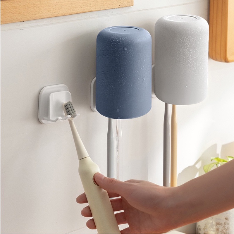Giá Treo Phơi Khô Bàn Chải Đánh Răng / Cốc Súc Miệng Không Đục Lỗ Đa Năng Thời Trang Cho Nhà Bếp