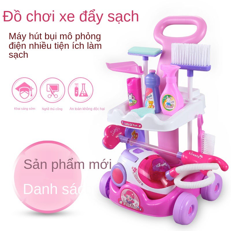 Đồ chơi trẻ em, dọn dẹp , cô gái, dẹp, quét dọn, cây lau nhà, mô phỏng, máy hút bụi, bộ dụng cụ em