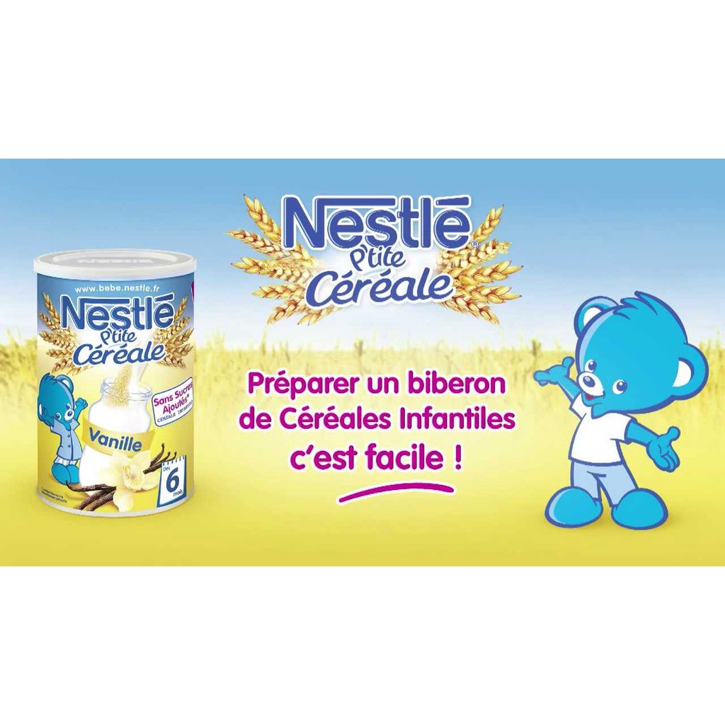 Bột lắc pha sữa Nestle Pháp cho bé dạng lon 400gr