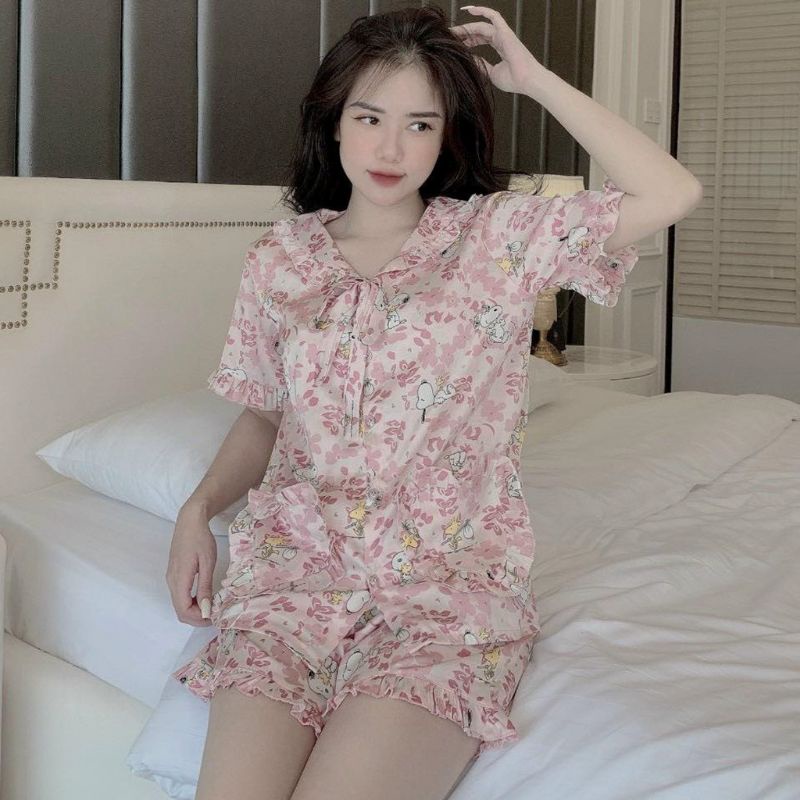 Đồ bộ pijama, bộ lụa satin cộc đùi cao cấp mềm mịn, thoáng mát hoạ tiết đẹp