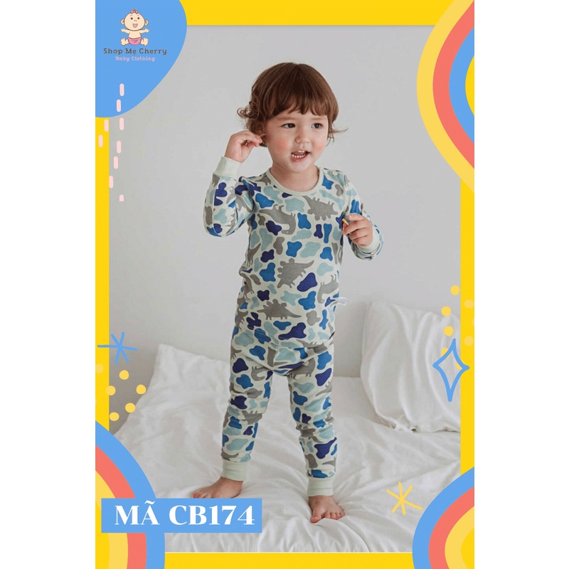 BỘ THU ĐÔNG DÀI TAY CAO CẤP TRẺ EM CỦA HÃNG CORDI-I, CHẤT THUN COTTON ORGANIC, KHỦNG LONG KHAKI