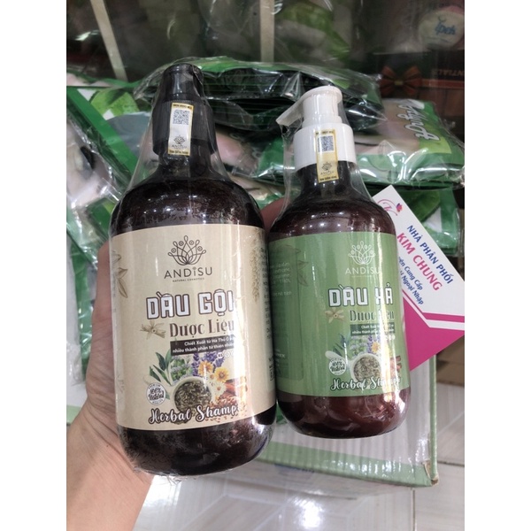 Combo dầu gội và dầu xả Andisu ngăn rụng và nuôi dưỡng da đầu và tóc chức khoẻ bóng mượt