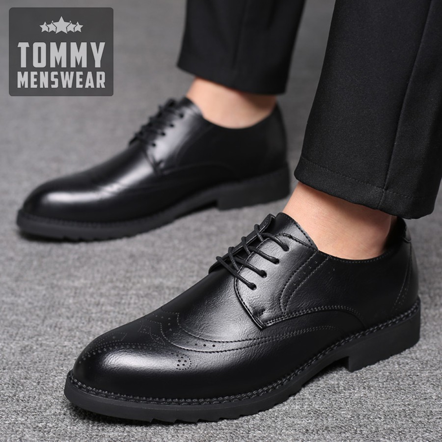 Giày Tây Nam - TẶNG TẤT - Giày Nam Da Cổ Thấp Quyến Rũ Men Lỳ GD54 | BigBuy360 - bigbuy360.vn