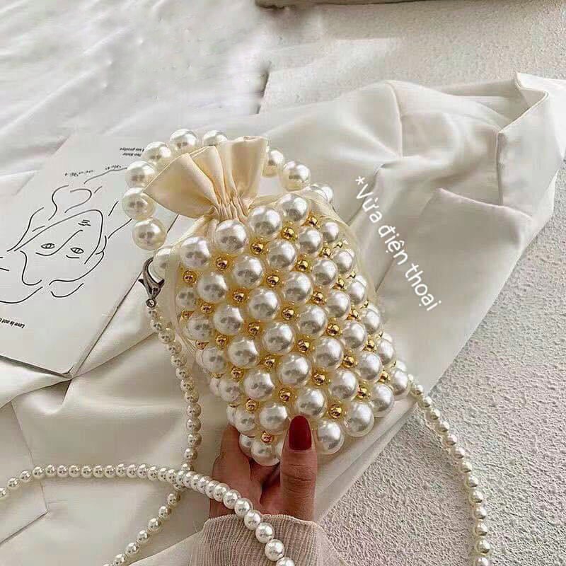Túi nữ Đính full ngọc siêu độc lạ Hàng Quảng châu cao cấp , đựng vừa điện thoại và các đồ makeup