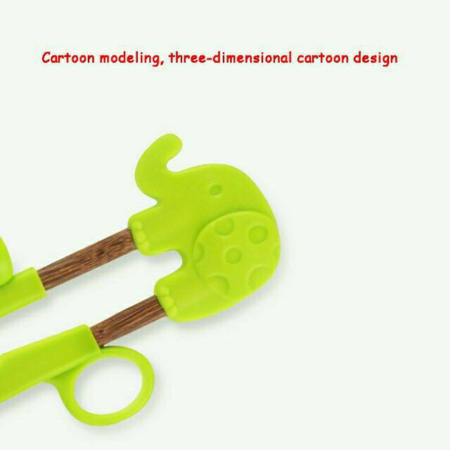 Đũa gỗ tập ăn cho bé có xỏ ngón kèm hộp đựng