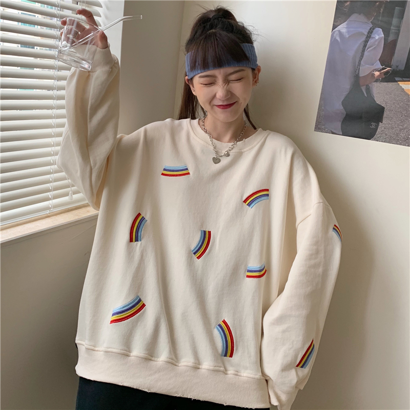 Áo Nỉ Dài Tay Form Rộng Phong Cách Hàn Quốc Dành Cho Nữ