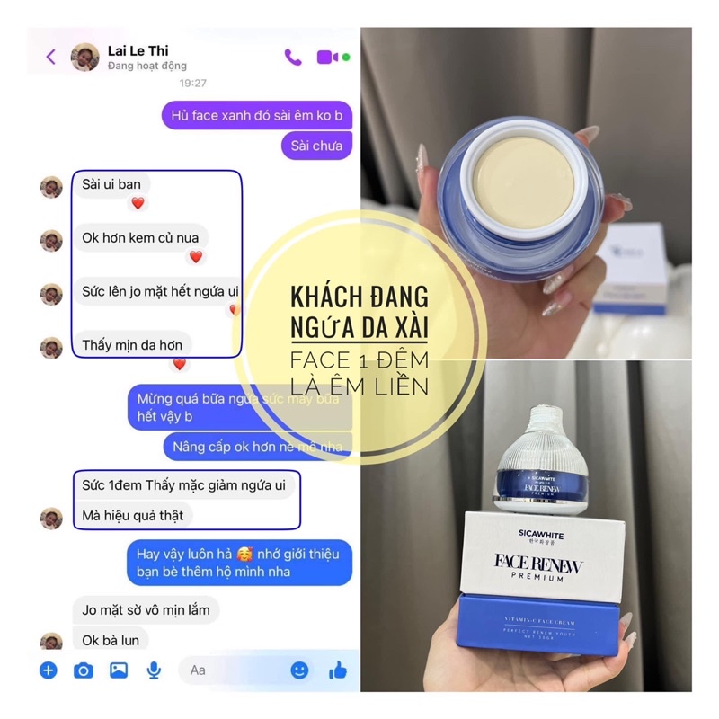 KEM FACE XANH - FACE RENEW SICA WHITE DƯỠNG TRẮNG CHỐNG LÃO HOÁ