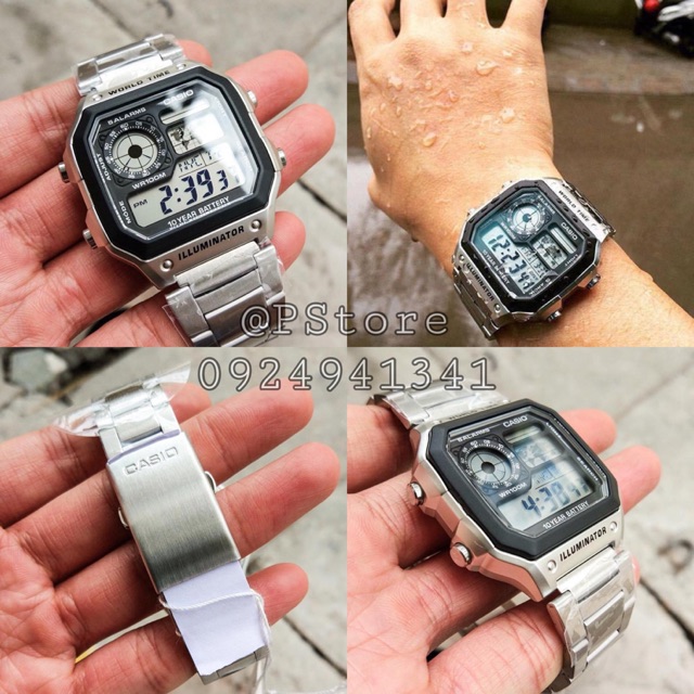 Đồng hồ nam dây thép C A S I O A E 1 2 00 giá rẻ