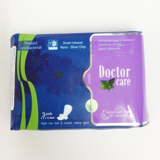 Băng vệ sinh thảo dược 6 cánh ban đêm Doctor care Đài Loan 3 miếng (33,8cm)