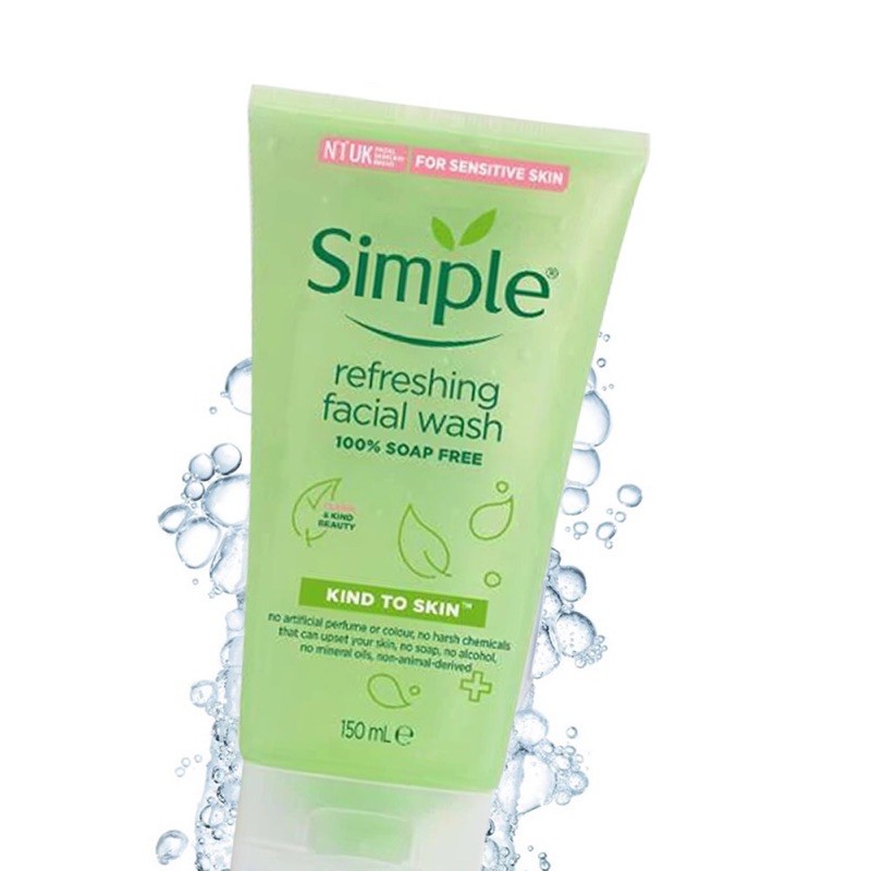 Gel/ sữa rửa mặt dưỡng ẩm Simple refreshing facial wash 150ml