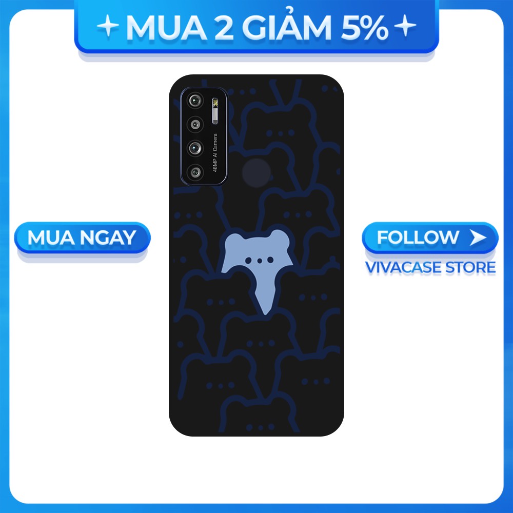 Ốp lưng Vsmart Joy 3/Joy 4/Active 3/Bee 3/Live/...dẻo đen hình Icon Gấu