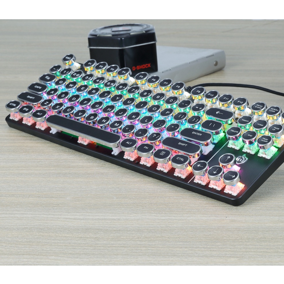 Bàn phím cơ gaming, Bàn phím máy tính Meishang E87 dòng phím tròn LED tuổi thọ 50 triệu lần bấm BH 12 tháng